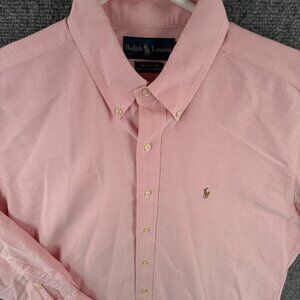 Ralph Lauren OCBD Oxford Pink 16.5 33 Yarmouth Button Up Shirt Long Sleeve